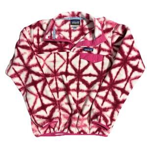 Patagonia Synchilla Snap T Fleece Pink Shibori Tie Dye Pullover Womens Small